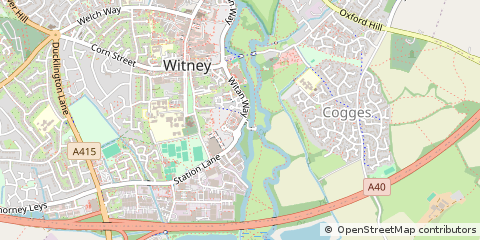 Map of Witney, Oxfordshire