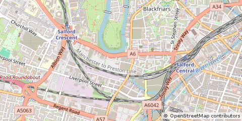 Map of Salford, Greater Manchester