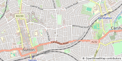 Map of Sutton, Surrey