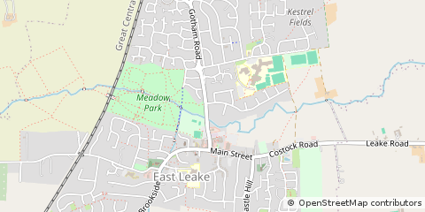 Map of East Leake, Leicestershire