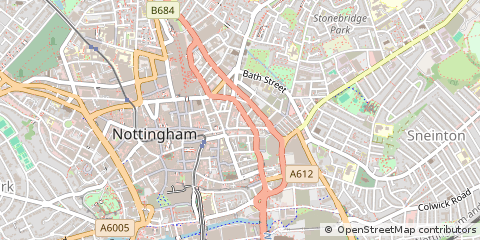 Map of Nottingham, Nottinghamshire