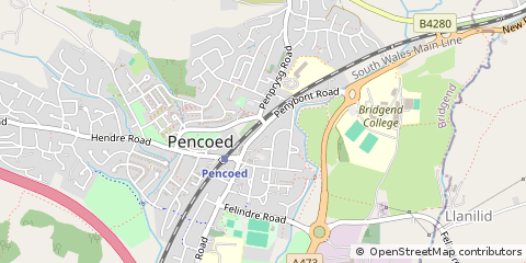 Map of MID Glamorgan, Bridgend