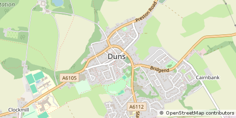 Map of Duns, Berwickshire