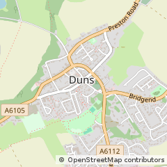 Map of Duns, Berwickshire