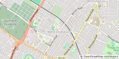 Map of West Didsbury, Manchester