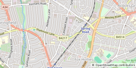Map of Hall Green, Birmingham
