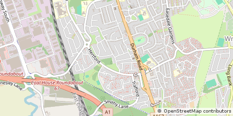 Map of Gateshead, Tyne and Wear