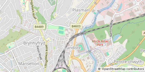 Map of Swansea, West Glamorgan
