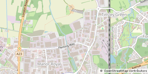Map of Crawley, West Sussex