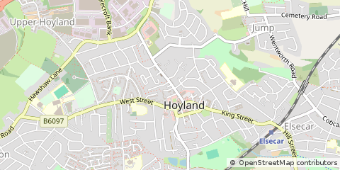 Map of Hoyland, South Yorkshire