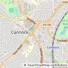 Map of Cannock, Staffs