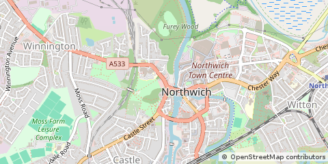 Map of Northwich, Cheshire