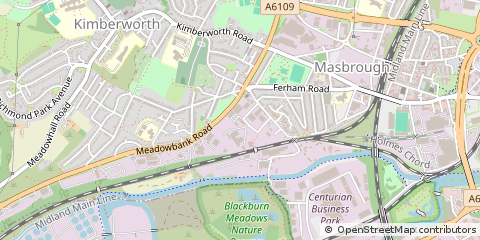 Map of Rotherham, South Yorkshire