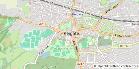 Map of Reigate, Surrey