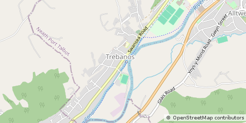 Map of Swansea, West Glamorgan