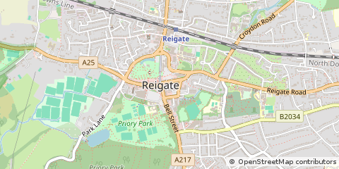 Map of Reigate, Surrey