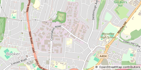Map of High Wycombe, Buckinghamshire