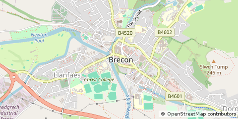 Map of Brecon, Powys