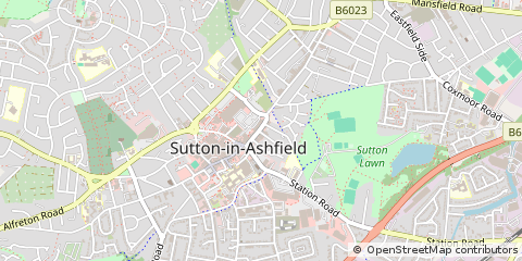 Map of Sutton-in-Ashfield, Nottinghamshire