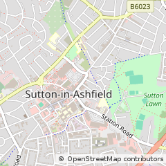 Map of Sutton-in-Ashfield, Nottinghamshire
