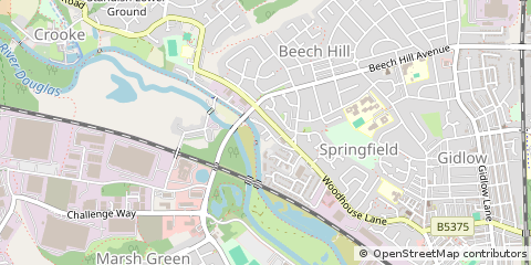 Map of Wigan, Lancashire