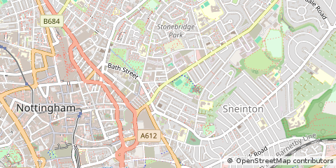 Map of Nottingham, Nottinghamshire