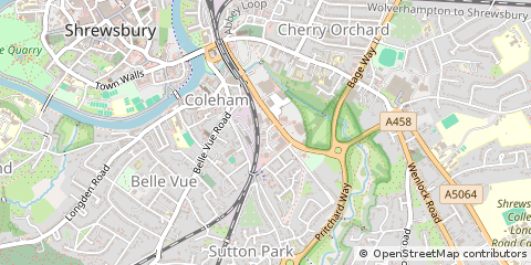 Map of Shrewsbury, Shropshire