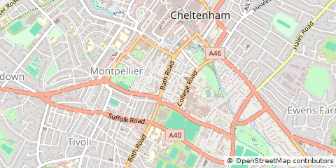 Map of Cheltenham, Gloucestershire