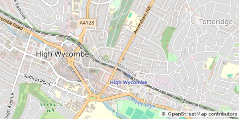 Map of High Wycombe, Buckinghamshire