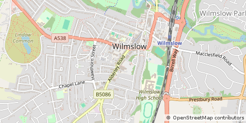 Map of Wilmslow, Cheshire
