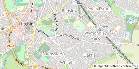 Map of Hitchin, Hertfordshire