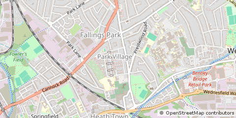 Map of Wolverhampton, West Midlands