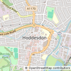 Map of Hoddesdon, Hertfordshire