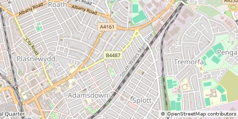 Map of Cardiff, South Glamorgan
