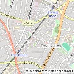Map of Solihull, West Midlands