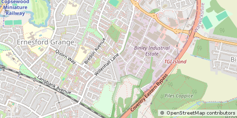 Map of Coventry, West Midlands