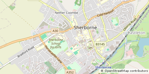 Map of Sherborne, Dorset