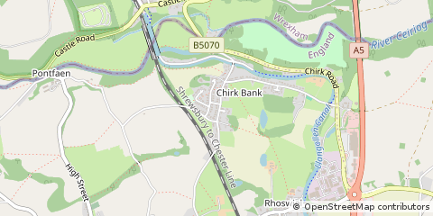 Map of Wrexham, Wrexham County Borough