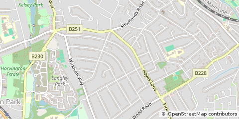 Map of Beckenham, Kent