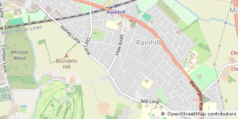 Map of Rainhill, Merseyside