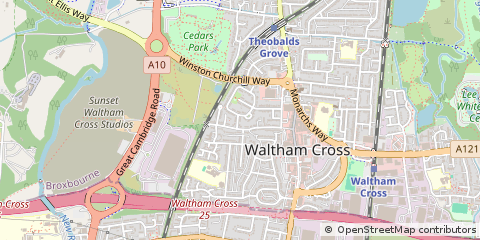 Map of Waltham Cross, Hertfordshire