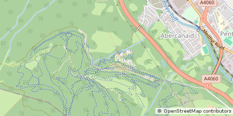 Map of Merthyr Tydfil, Rhondda Cynon Taff