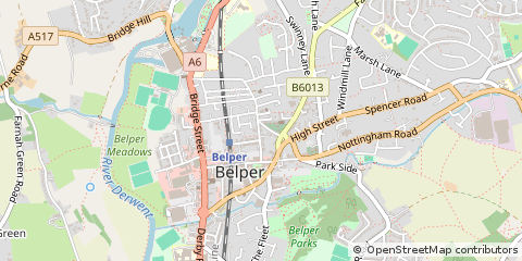 Map of Belper, Derbys