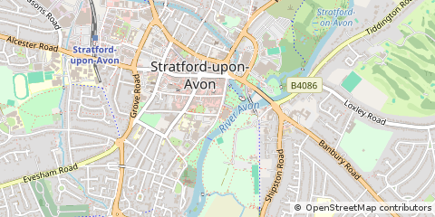 Map of Stratford-Upon-Avon, Warwickshire