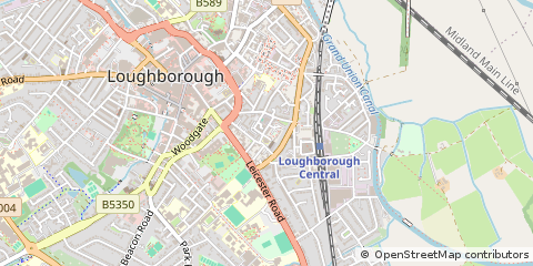 Map of Loughborough, Leicestershire