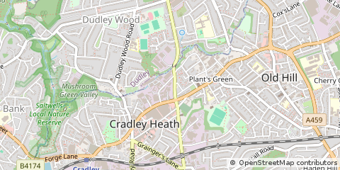 Map of Cradley Heath, West Midlands