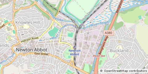 Map of Newton Abbot, Devon