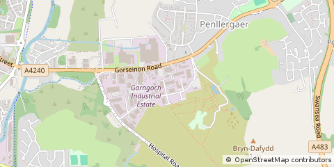 Map of Gorseinon, Swansea