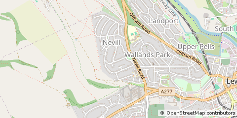 Map of Lewes, East Sussex
