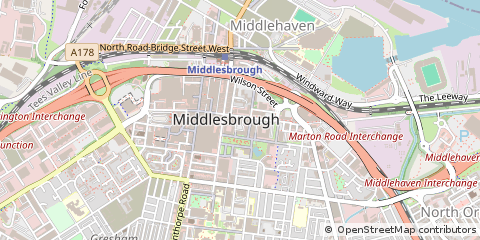 Map of Middlesbrough, Cleveland